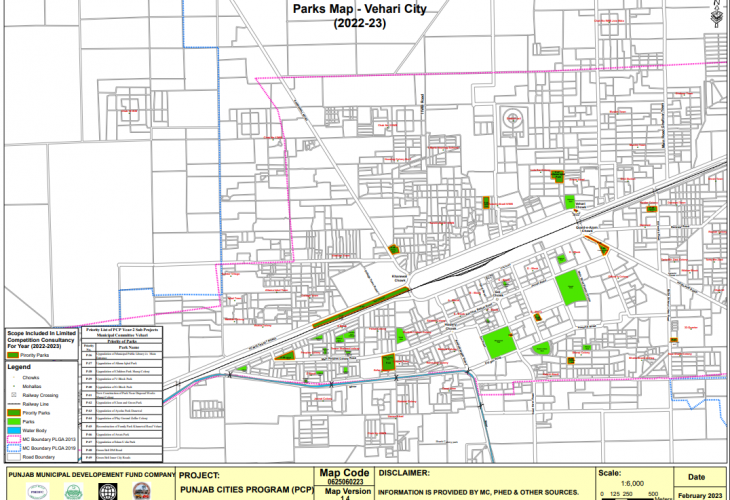 Parks Map Vehari City Vehari